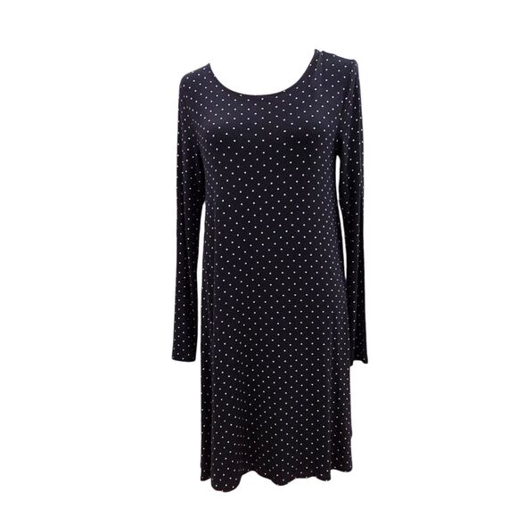 Old Navy Polka‎ Dot Swing Dress Black White Size M Flowy Casual Vintage Look - Picture 2 of 10